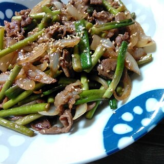 中華風♪にんにくの芽と豚肉炒め